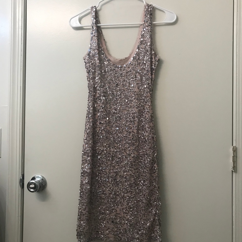 Light Pink/Nude ZARA Trafaluc Sequined Dress 🔥